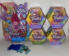 Trolls Band Together Toy Lot X4 Pom Poms Series 1  Poppy Doll Figure Hair Pops