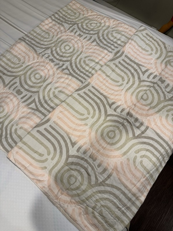 Anthropologie King Shams Marleigh Tan Taupe Peach Quilted King Set of 2  