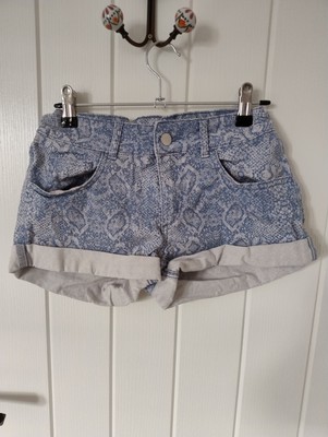 Jeans-Shorts Hotpants Mädchen Größe 14 Jahre blau Schlangenhautmuster siehe Maße