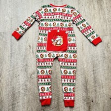 BUC-EES Beaver Christmas Waffle Knit Thermal Pajamas 5T Holiday Sleeper