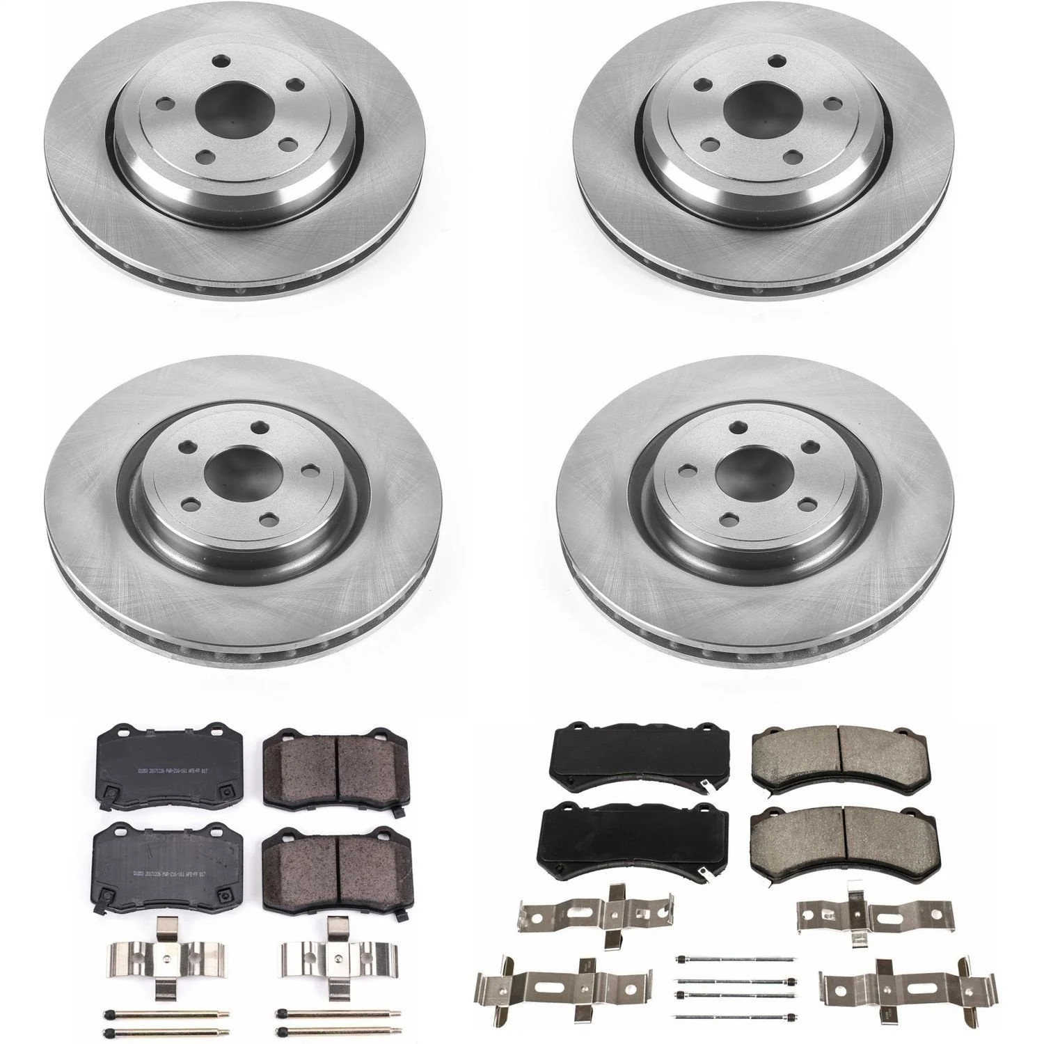 Power Stop KOE5958 1-Click Daily Driver Brake Kits Front & Rear OE Replacement R