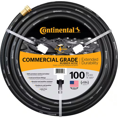 Premium 5/8 In. Dia X 100 Ft. Commercial Grade Rubber Black Water Hose