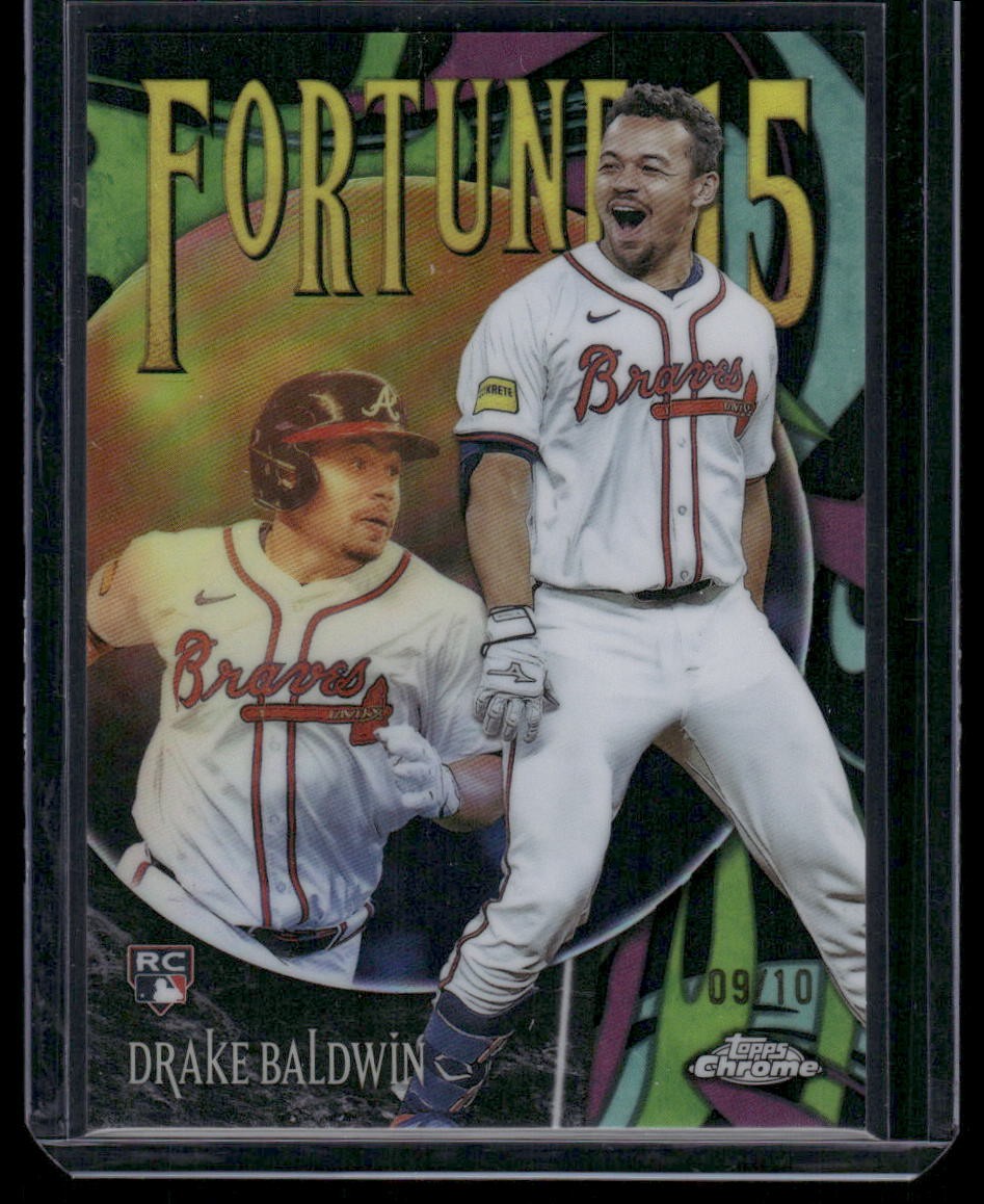 2025 Topps Chrome Update Drake Baldwin Fortune 15 Black Refractor #/10