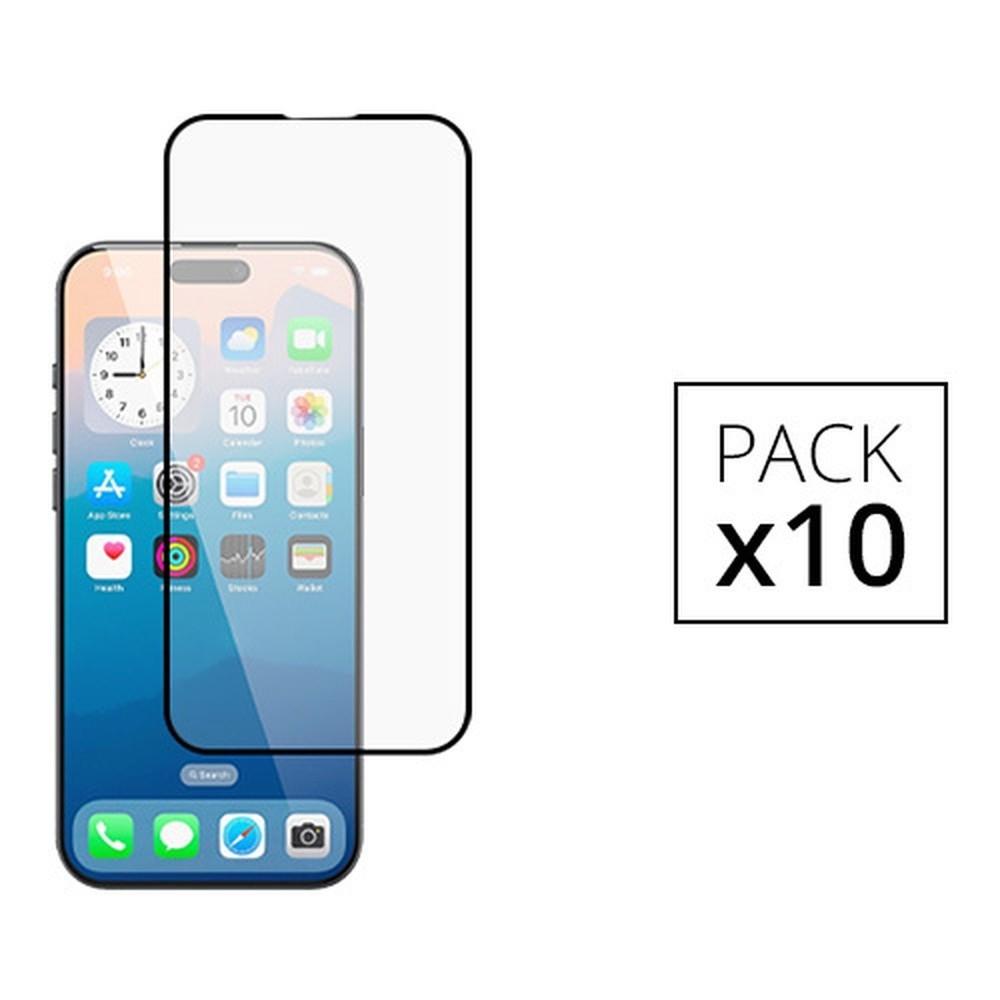 Verre trempé iPhone 17 Pro Max Full Cover Noir en pack de 10 protections