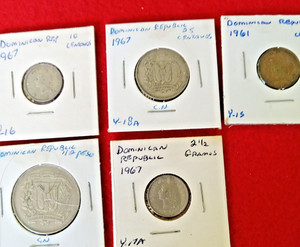 Foreign Coin    DOMINICIAN REPUBLIC 6 COIN LOT See Description