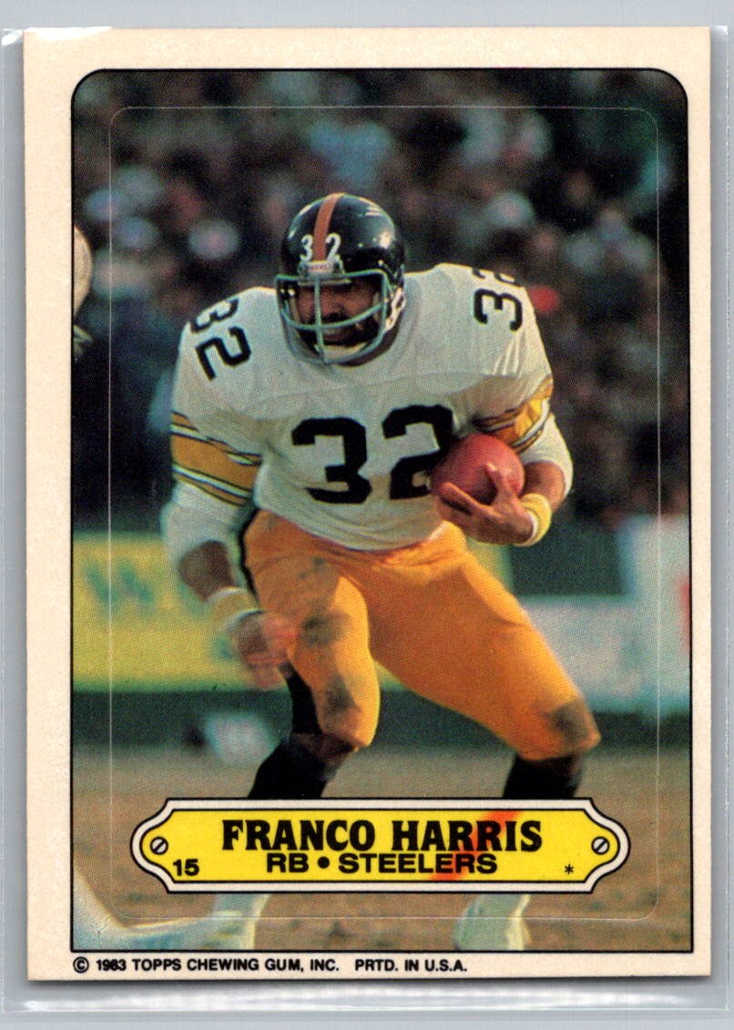 Franco Harris 1983 Topps Steelers Sticker #15 NFL Football