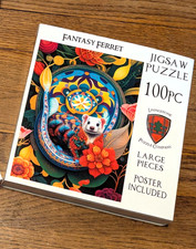 Ferret Puzzle Jigsaw Cardboard Fantasy Ferrets 100 pieces Made in USA