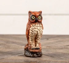 Ragon House Halloween Harvest Vintage Style Orange OWL Figurine 6" NEW
