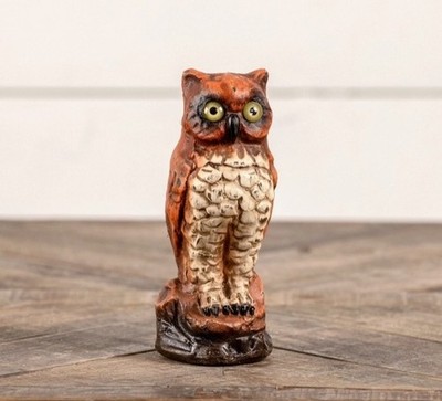 Ragon House Halloween Harvest Vintage Style Orange OWL Figurine 6'' NEW