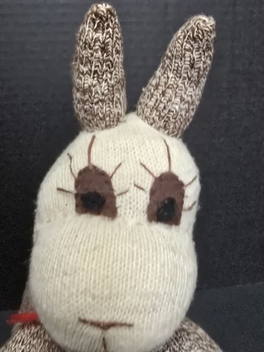 Vintage hausgemachte handgefertigte Socke Känguru Joey Plüsch 11,5 Zoll rot heilen Spielzeug Baby rot - Bild 3 von 23