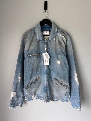 ジャケット・アウター MM6 Maison Margiela BoaCollar Denim Coat MM6 Maison Margiela Distressed Denim Chore Jacket - Size 50 - NEW