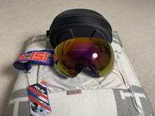 Polisi iridescent mirror+blue strap dome-shaped anti-fog ski goggles