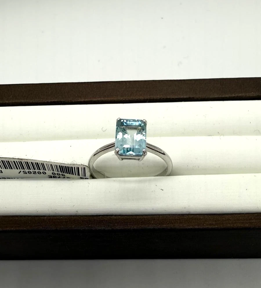 Anello Argentato Con Topazio Blu Svizzero – Forma A Goccia – Regolabile – Luckyshine