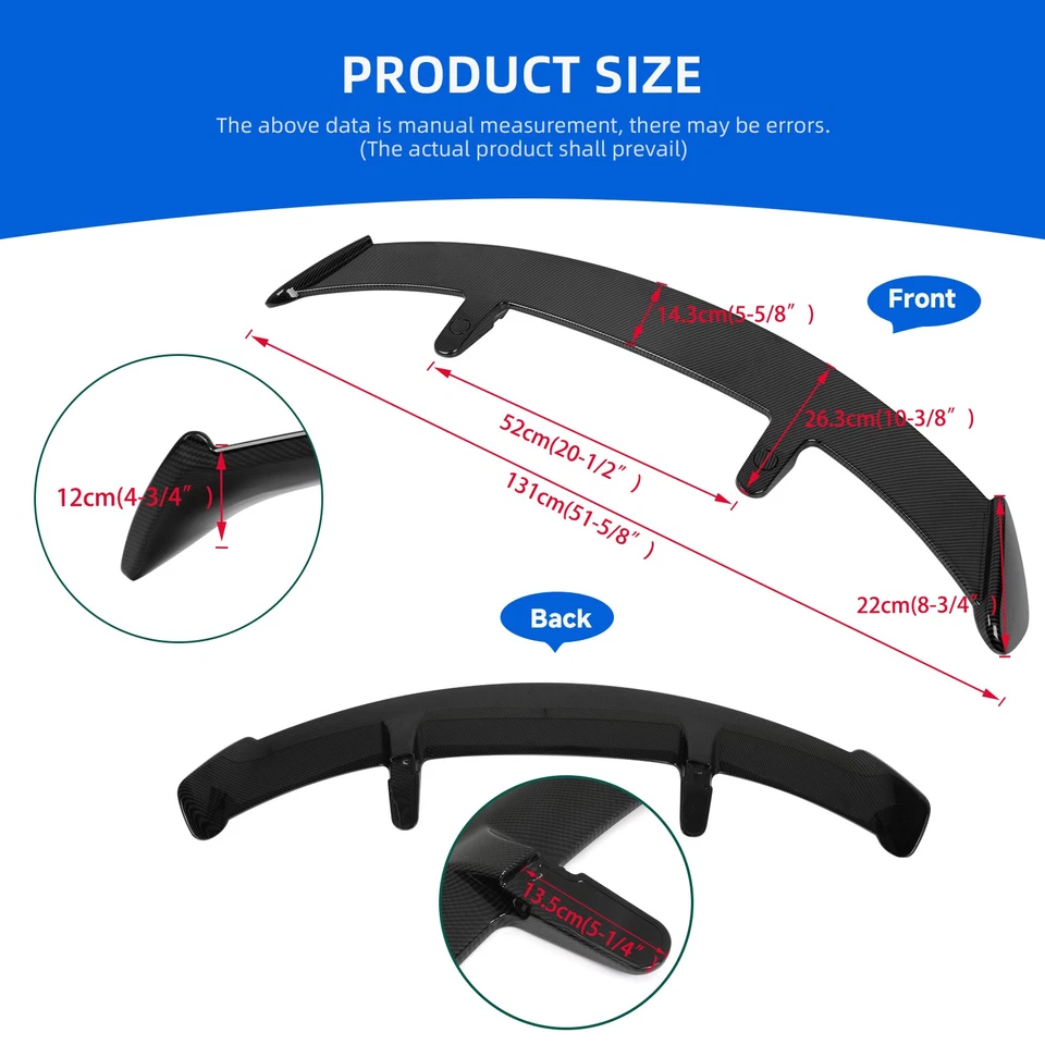 Para Toyota Yaris Hatchback FIBRA DE CARBONO 52"" porta-malas traseiro teto spoiler asa JDM - Imagem 2 de 4