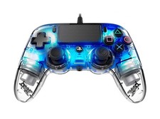 Manette filaire Compact Controller transparente bleue pour PS4 compatible PC
