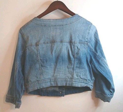 Torrid Denim Jeans Crop Jacke Übergröße 2 blau leicht Trucker 1/2 Arm Stretch - Bild 2 von 8