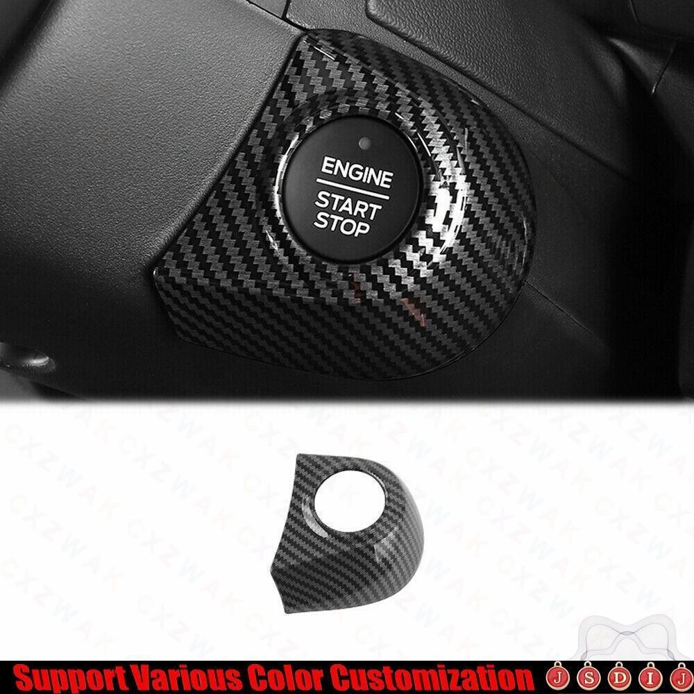 For Ford Ranger 2023-2024 ABS Carbon Fiber One-Click Startup Button Cover Trim