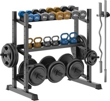 3-Tier Dumbbell Rack, 1100LB Adjustable Weight Rack for Home Gym