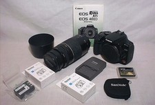 CANON EOS DIGITAL REBEL XTi DSLR W/ EF 75-300MM 2 CARDS / 2 BATTERIES / MANUAL