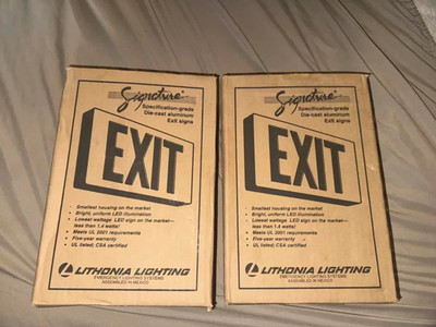 Lithonia Lighting Le S 1 R   El N Sd Exit Sign, Black, 1 Face(S), Led,