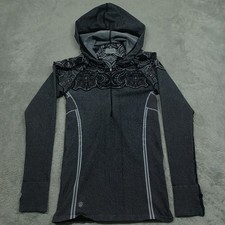 Athleta Sweater Womens Medium Gray 1/4 Zip Pullover Hooded Activewear