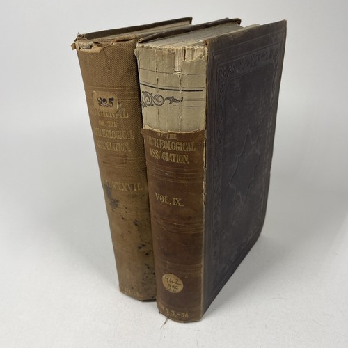 Antique Book LOT 2 Journal of the Archeological Association British 1800s Decor