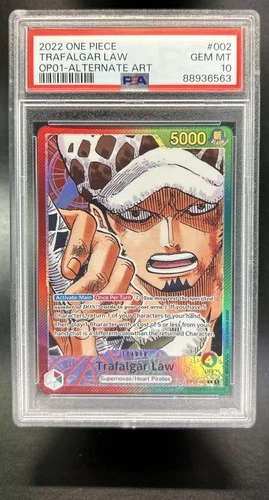 2022 One Piece Romance Dawn Trafalgar Law Alternate Art #OP01-002 PSA 10