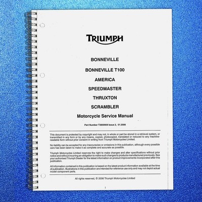 TRIUMPH Modern Classics Motorcycle Service Manual BINDER, FRONT & BACK, XL FOLDO