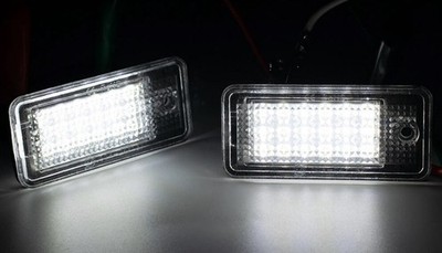 Pair 18 LED License Number Plate Light For Audi A3 8P S3 A4 B6 B7 A6 S6 A8 Q7