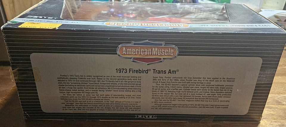 ERTL 1:18 AMERICAN MUSCLE 1973 PONTIAC FIREBIRD TRANS AM КРАСНОЕ коллекционное издание - Изображение 3 из 3