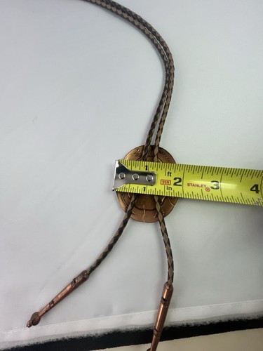 VTG Solid Copper Bolo Tie Native Am. Bell SW Trading Turquoise Color READ - Picture 7 of 7