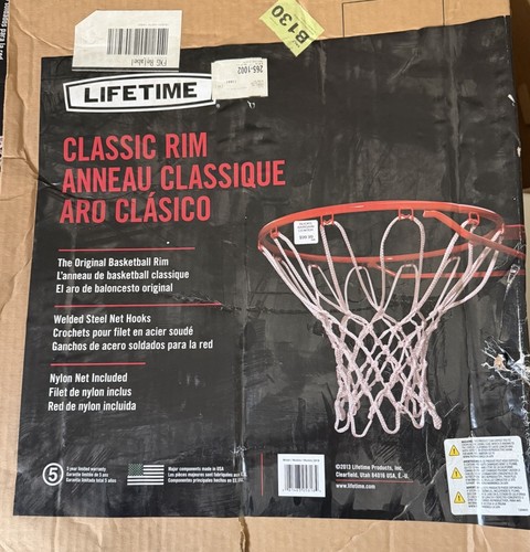 NEU Lifetime 5818 Classic Basketball Felge orange Rand & weiße Netzqualität - Bild 2 von 2