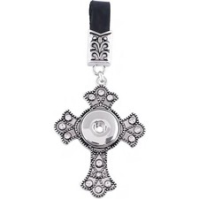 Cross Keychain Snap Jewelry Faith Car Ring Fits Ginger Charm 18MM 20MM Buttons