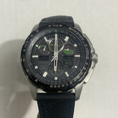 Citizen Men's Eco Drive Skyhawk Radio Controlled Rubber Strap Watch JY8051 08E