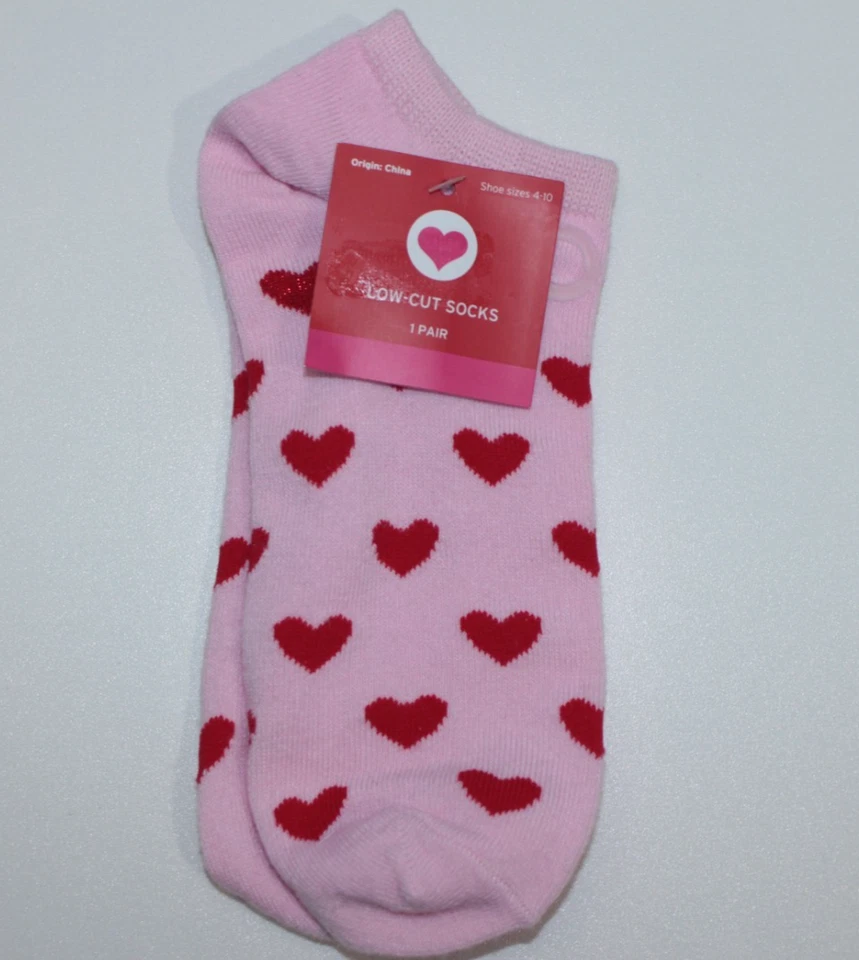 Женские сердца День святого Валентина носки 3 упаковки розовый/красный 4-10 - Изображение 3 из 4