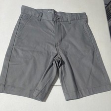 Old Navy Boys Gray Chino Shorts 12 Built-In Flex Cotton Blend Twill Pockets