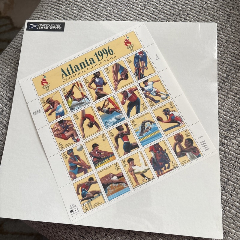 USPS Atlanta 1996 Centennial Olympic Games Stamps, 20 stamps -32 cents
