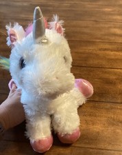 Aurora Sparkle White Rainbow Tale Unicorn 10in Plush Stuffed Animal Flopsie Bean