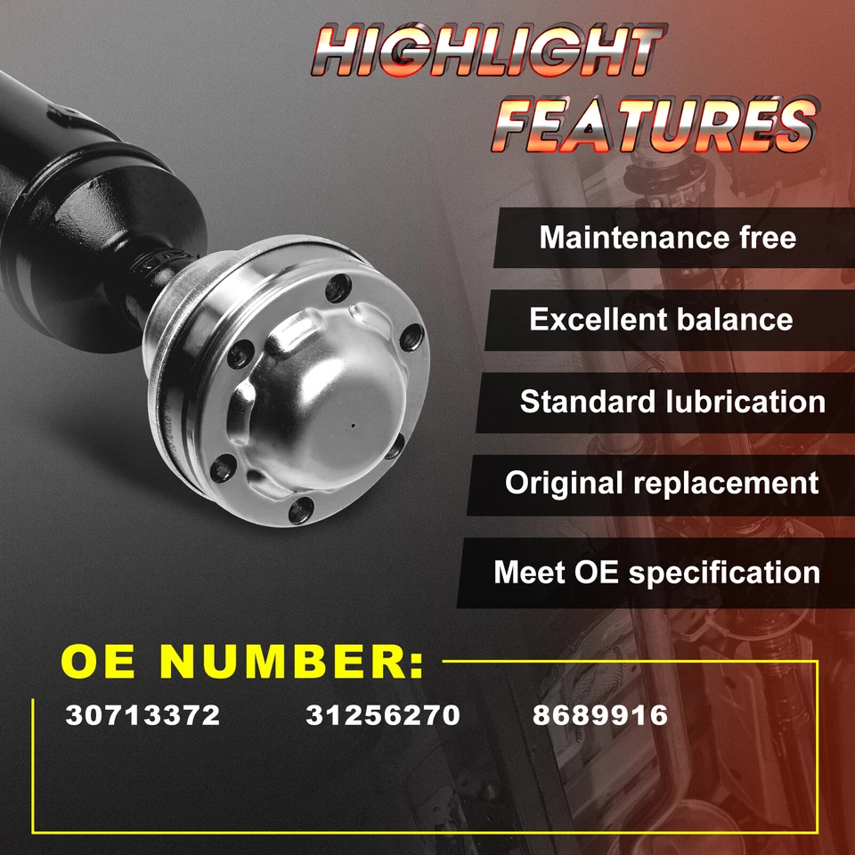 Rear Driveshaft Prop Shaft Assembly Propeller Fits Volvo S60 2003-2009 AWD Foto 3 de 4