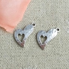 Free Ship 300 pcs tibetan silver heart charms pendant 15x9mm L-5170
