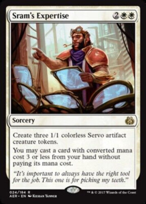 4 Near Mint or LP  x 4 Sram's Expertise Aether Revolt magic the gathering cny