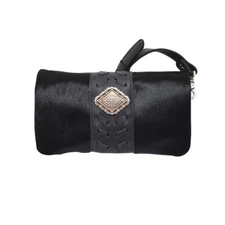 American West Grab-And-Go Foldover Crossbody /Clutch/Wallet Bag - Black Hair