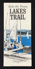 1970s Ride Texas Lake Trail Vintage Travel Brochure Sailing Boating Tourist Map