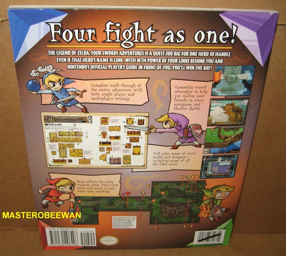 The Legend Of Zelda Four Swords Adventures Guide Book +Poster Gamecube Complete - Image 2 of 2