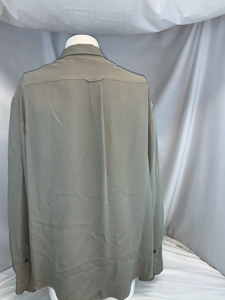 Camisa Zanella Manga Larga Botón L Hombres Beige Rayón Acetato Italia Como Nueva YGI E0-24 Foto 4 de 4