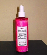 Heritage Store-Rosewater & Glycerin Facial Mist+FREE Surprise Lip Balm-8 fl oz