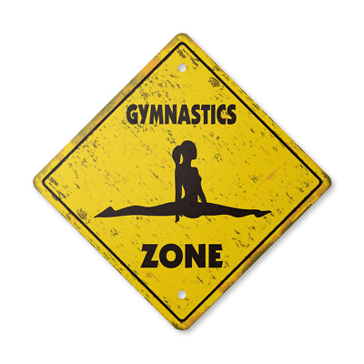 Gymnastics Vintage Crossing Sign Xing Plastic Rustic sport gym award trophy team