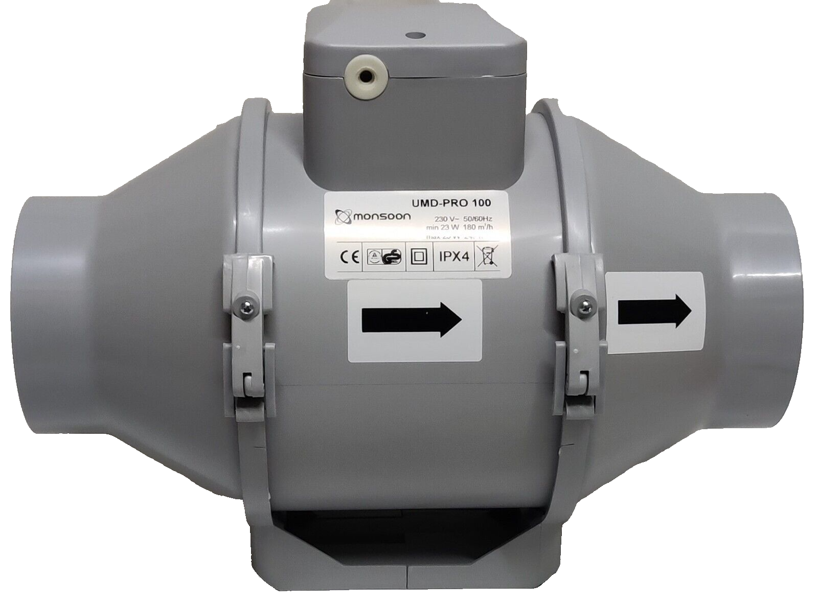Monsoon UMD125T Inline Mixed Flow Bathroom Fan 125mm 2 Speed With Timer - Image 4