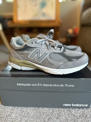 Men s New Balance 990v3 Sz 11 D Made in USA Grey Shoes Sneakers