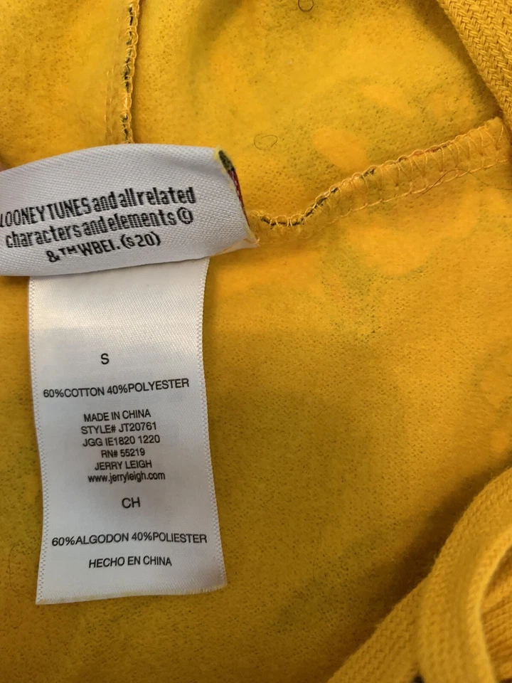 JERRY LEIGH CROPPED Top Hoddie Buggs Bunny And Friends Size Small - Image 3 of 4